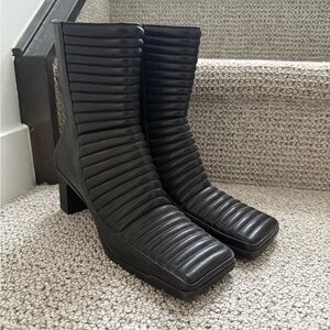 Balenciaga Black Ribbed Heeled Boots